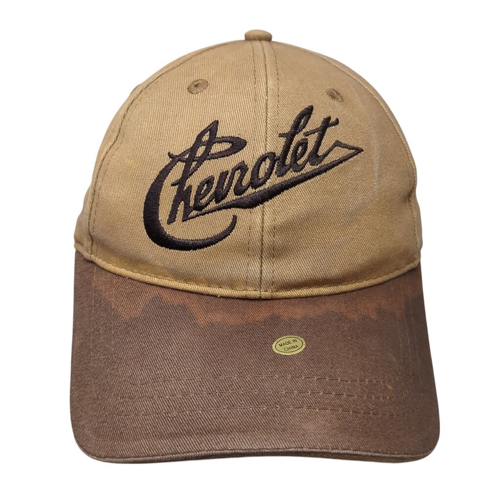 Chevrolet Strapback Baseball Cap Brown One Size Adjustable Open Road Brands